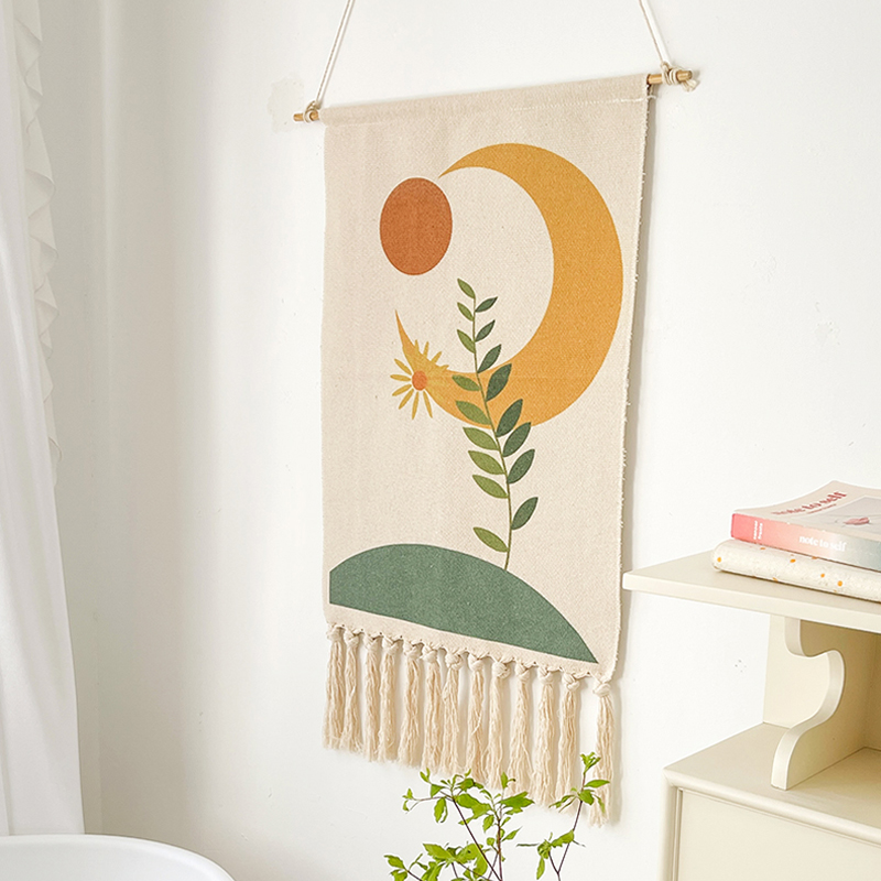 Cotton Tassel Boho Wall Hanging Tapestry Cotton Tassel Boho Wall Hanging Tapestry