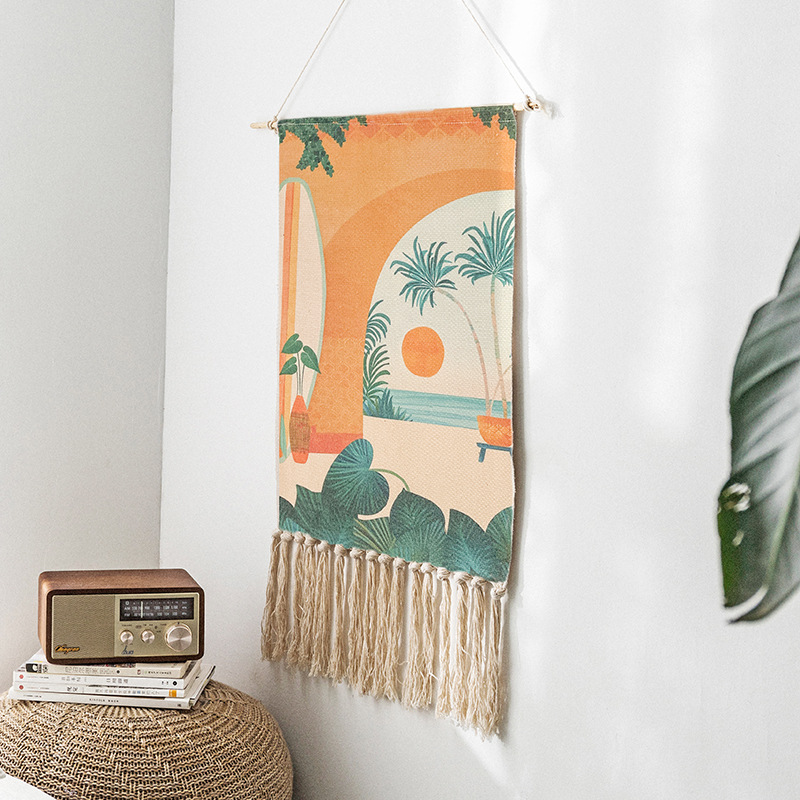 Cotton Tassel Boho Wall Hanging Tapestry Cotton Tassel Boho Wall Hanging Tapestry