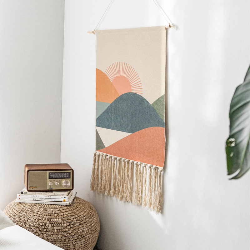 Cotton Tassel Boho Wall Hanging Tapestry Cotton Tassel Boho Wall Hanging Tapestry
