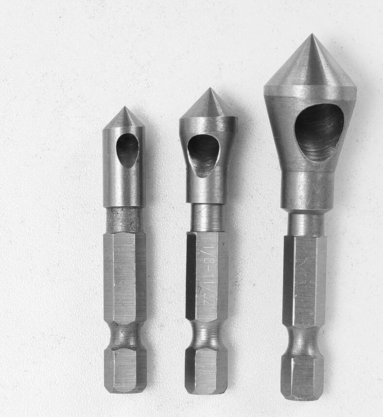 Countersink Drill Bit Oblique Chamfering Tool (Set of 3)