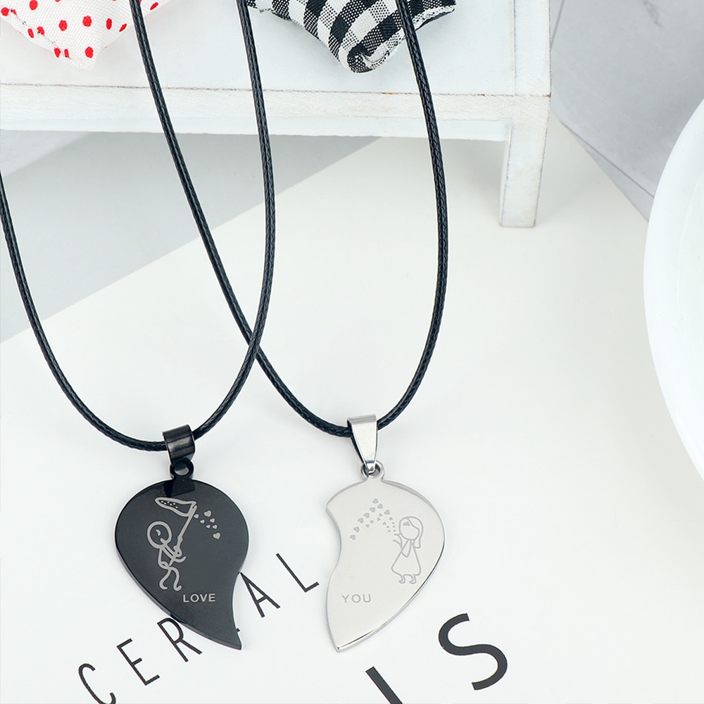 Couple Heart Necklaces Jewelry For Lovers Couple Heart Necklaces Jewelry For Lovers