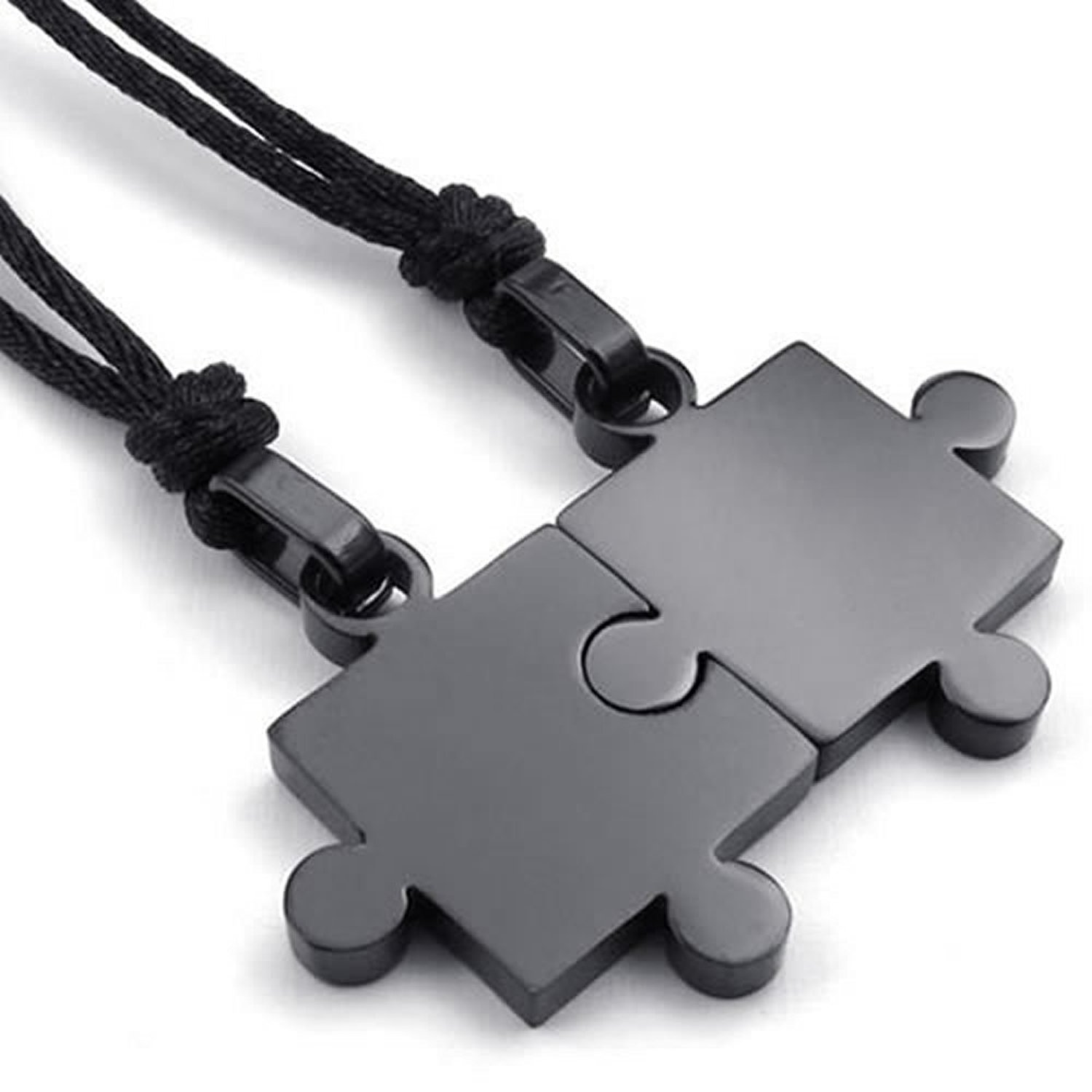Couple Necklaces Black Puzzle Pendant Couple Necklaces Black Puzzle Pendant
