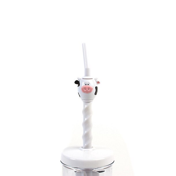 Cow Print Cup with Drinking Straw Cow Print Cup with Drinking Straw