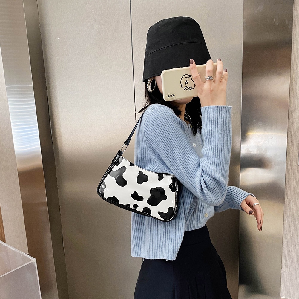 Cow Print Handbag Leather Shoulder Purse Cow Print Handbag Leather Shoulder Purse