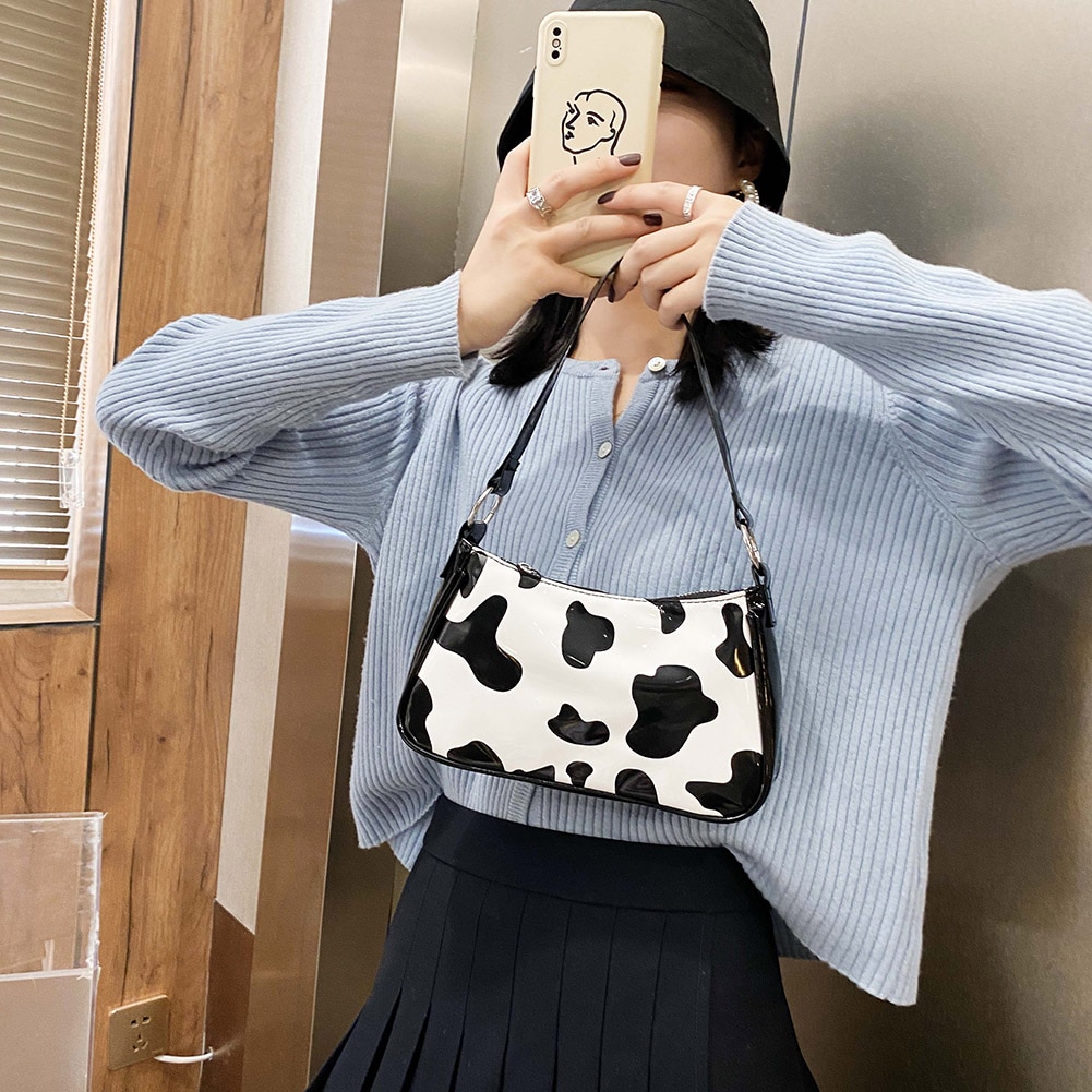 Cow Print Handbag Leather Shoulder Purse Cow Print Handbag Leather Shoulder Purse