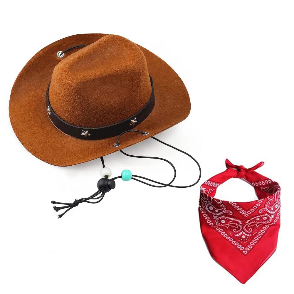 Cowboy Hat for Dogs with Scarf