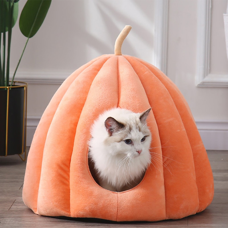Cozy Kitty Cave Cat Pumpkin Bed Cozy Kitty Cave Cat Pumpkin Bed