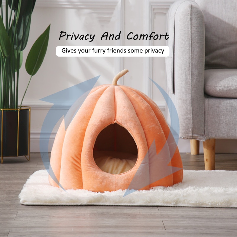 Cozy Kitty Cave Cat Pumpkin Bed Cozy Kitty Cave Cat Pumpkin Bed