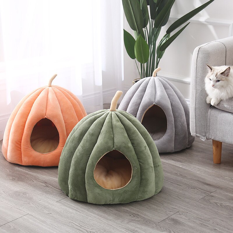 Cozy Kitty Cave Cat Pumpkin Bed Cozy Kitty Cave Cat Pumpkin Bed