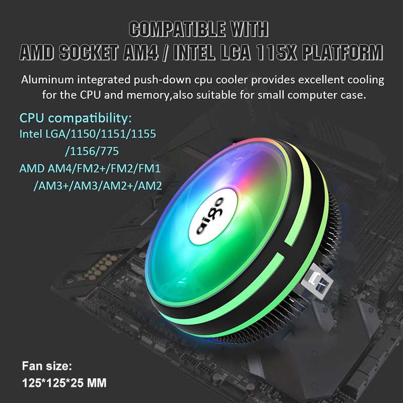 CPU Air Cooler Computer LED Fan CPU Air Cooler Computer LED Fan