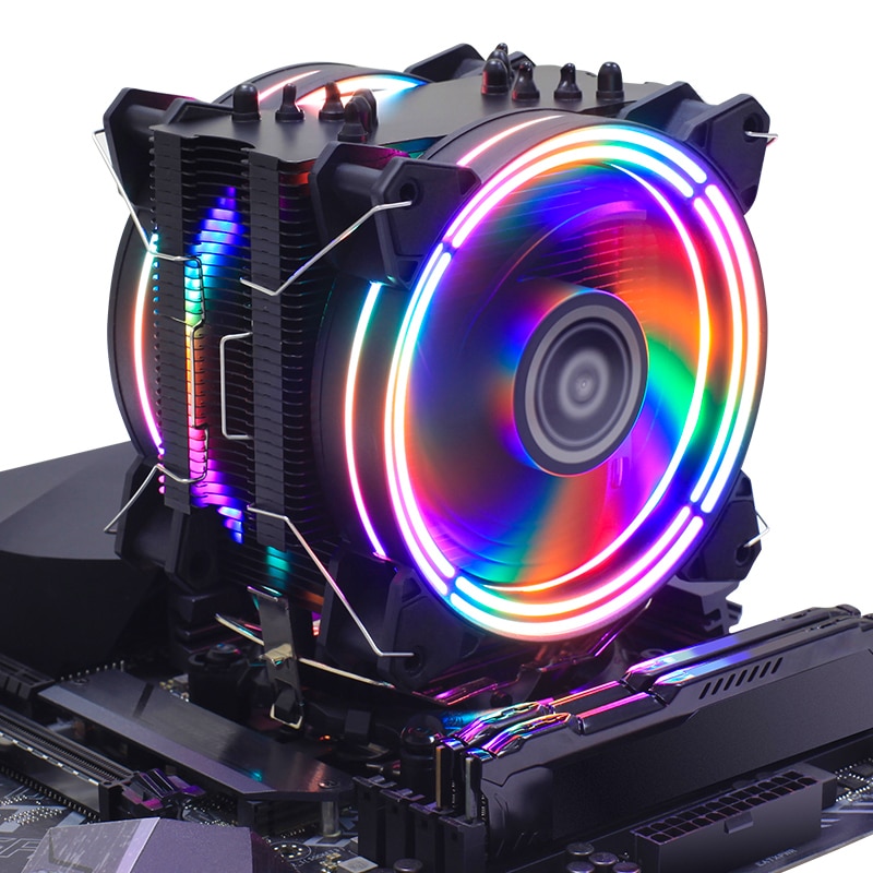 CPU Cooler Rainbow Color Dual Fan CPU Cooler Rainbow Color Dual Fan