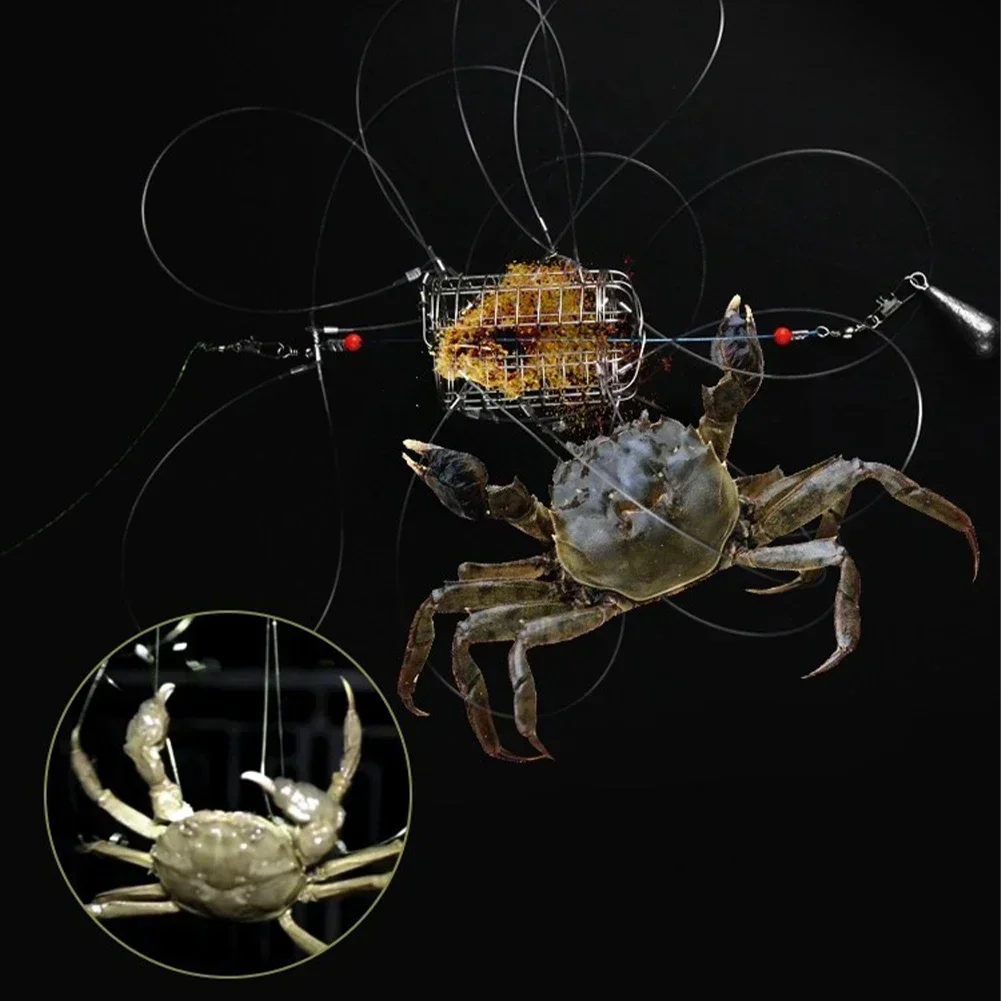 Crab Catching Tool Lure Trap Stainless Steel Bait Cage Fish Cage Feeder Fishing Tackle Suitable Crab Shrimp Crawfish Crab Catching Tool Lure Trap Stainless Steel Bait Cage Fish Cage Feeder Fishing Tackle Suitable Crab Shrimp Crawfish