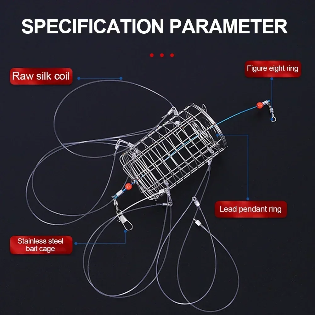 Crab Catching Tool Lure Trap Stainless Steel Bait Cage Fish Cage Feeder Fishing Tackle Suitable Crab Shrimp Crawfish Crab Catching Tool Lure Trap Stainless Steel Bait Cage Fish Cage Feeder Fishing Tackle Suitable Crab Shrimp Crawfish
