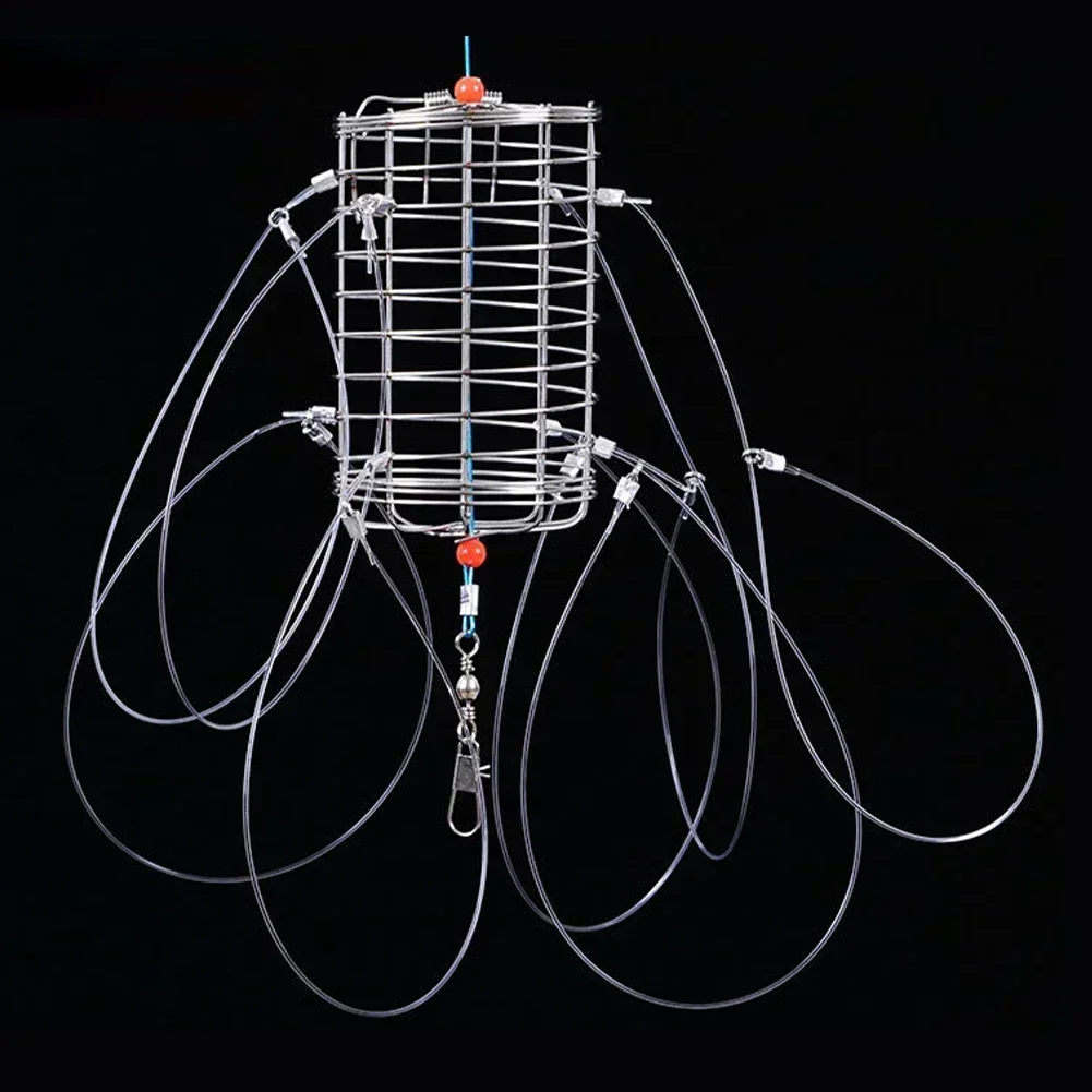 Crab Catching Tool Lure Trap Stainless Steel Bait Cage Fish Cage Feeder Fishing Tackle Suitable Crab Shrimp Crawfish Crab Catching Tool Lure Trap Stainless Steel Bait Cage Fish Cage Feeder Fishing Tackle Suitable Crab Shrimp Crawfish