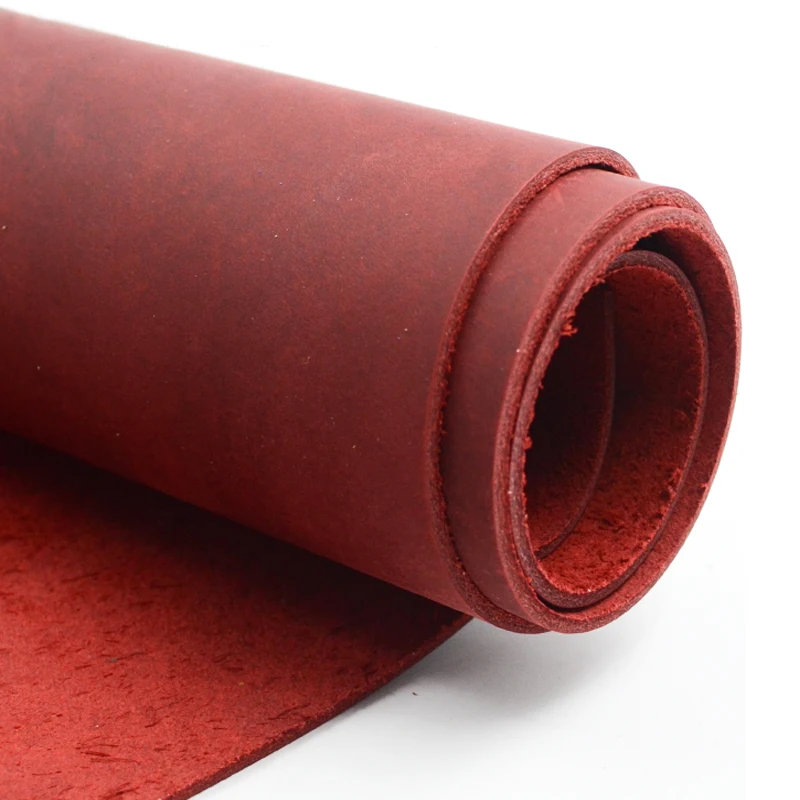 Crazy Horse Leather Material DIY Hand Leathercraft Vintage Oil Tanned Leather Piece Pull-Up Cowhide First Layer of