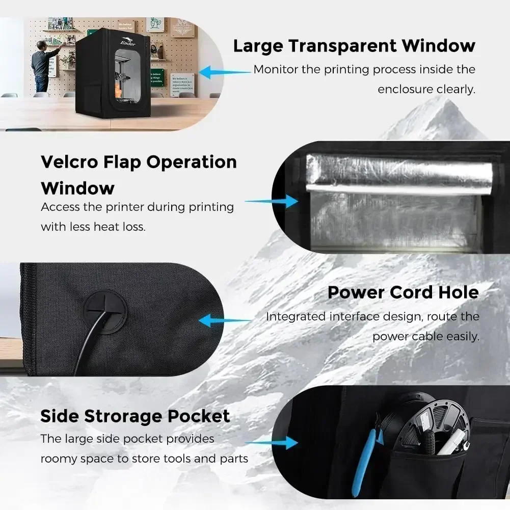 Creality Official Ender Enclosure Update Constant Temperature Fireproof Dustproof 3D Printer Protective Cover for Ender