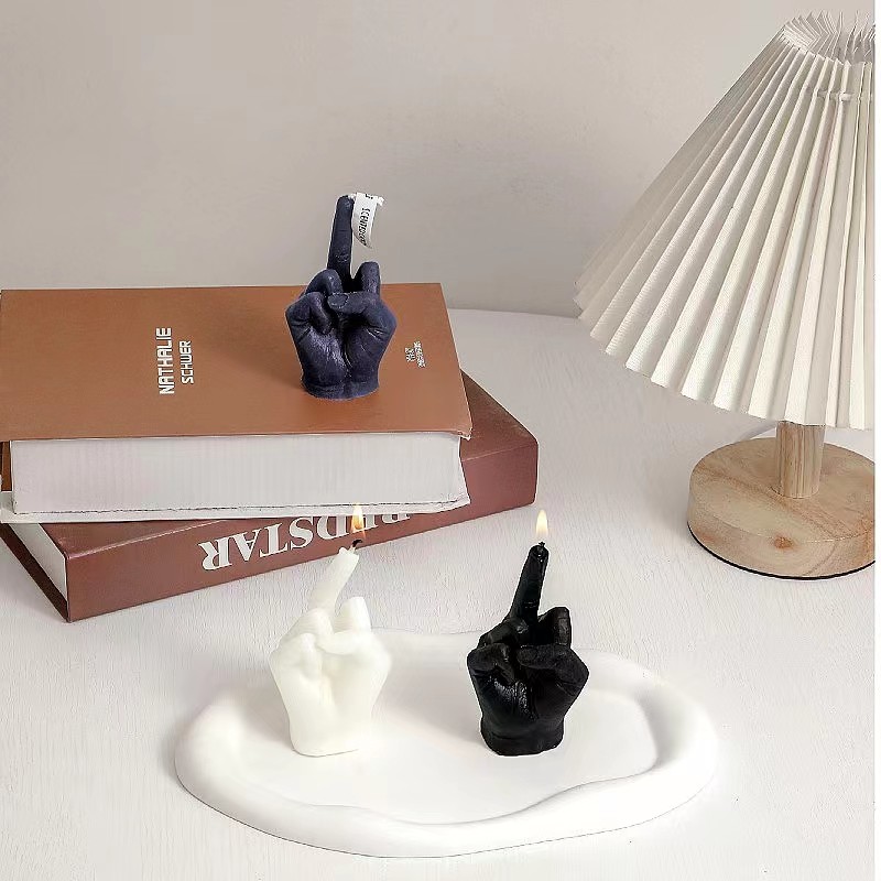 Creative Candles Middle Finger Shaped Gesture Scented Candles Niche Funny Quirky Gifts Home Decoration Ornaments Creative Candles Middle Finger Shaped Gesture Scented Candles Niche Funny Quirky Gifts Home Decoration Ornaments