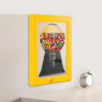 Creative Candy Dispenser Picture Frame Wall Mount Gumball Machine For Desk Countertop Kids Adults Office Sweet Display Creative Candy Dispenser Picture Frame Wall Mount Gumball Machine For Desk Countertop Kids Adults Office Sweet Display