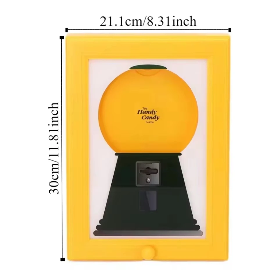 Creative Candy Dispenser Picture Frame Wall Mount Gumball Machine For Desk Countertop Kids Adults Office Sweet Display Creative Candy Dispenser Picture Frame Wall Mount Gumball Machine For Desk Countertop Kids Adults Office Sweet Display
