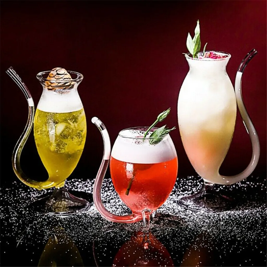 Creative Cocktail Glass Wine Whiskey Heat Resistant Glasses Beer Cup for Party Home Bar KTV Nightclub Accessories