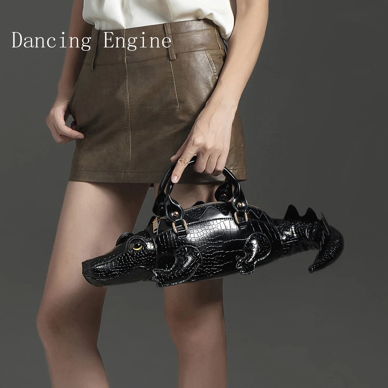 Creative Crocodile Shape PU Leather Handbag – Funny Designer Shoulder & Crossbody Bag for Women Creative Crocodile Shape PU Leather Handbag – Funny Designer Shoulder & Crossbody Bag for Women