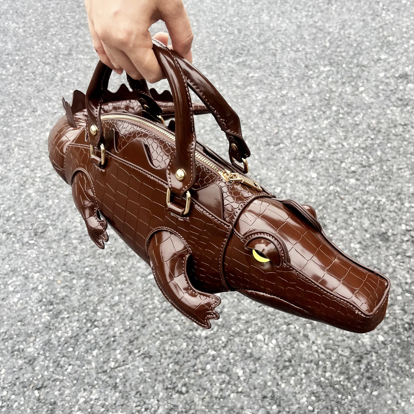 Creative Crocodile Shape PU Leather Handbag – Funny Designer Shoulder & Crossbody Bag for Women Creative Crocodile Shape PU Leather Handbag – Funny Designer Shoulder & Crossbody Bag for Women