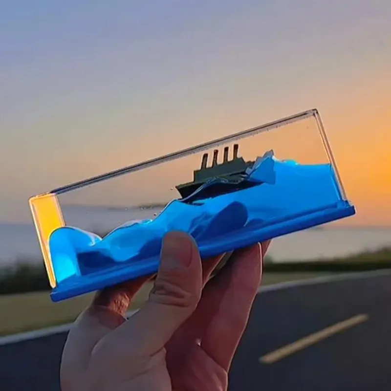 Creative Cruise Ship Fluid Drift Bottle Desktop Decorate Birthday Gift Decompression Decoration Hourglass Car Ornament Creative Cruise Ship Fluid Drift Bottle Desktop Decorate Birthday Gift Decompression Decoration Hourglass Car Ornament