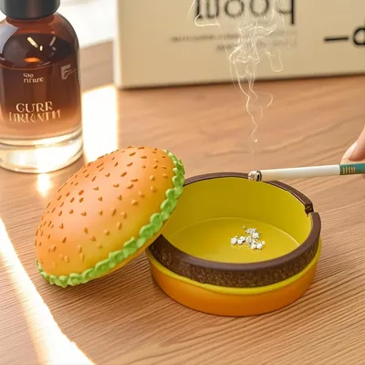 Creative Cute Hamburger Ashtray Home Dust Proof Ashtray Living Room Office Desktop Decoration Ornament for Father's Gift Creative Cute Hamburger Ashtray Home Dust Proof Ashtray Living Room Office Desktop Decoration Ornament for Father's Gift