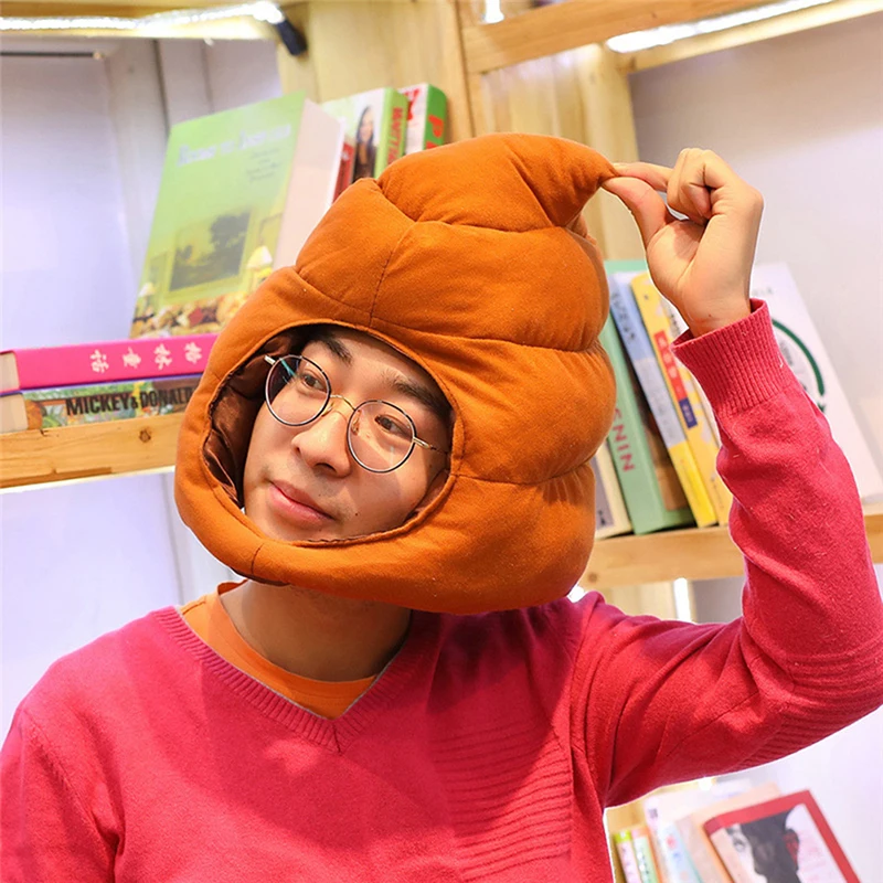 Creative Cute Poop Shape Plush Hat Stuffed Toy Funny Fake Poop Full Headgear Cap Creative Cute Poop Shape Plush Hat Stuffed Toy Funny Fake Poop Full Headgear Cap