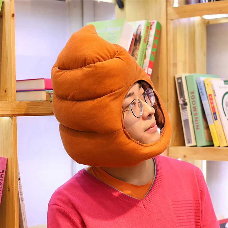 Creative Cute Poop Shape Plush Hat Stuffed Toy Funny Fake Poop Full Headgear Cap Creative Cute Poop Shape Plush Hat Stuffed Toy Funny Fake Poop Full Headgear Cap
