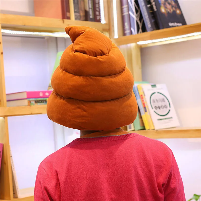 Creative Cute Poop Shape Plush Hat Stuffed Toy Funny Fake Poop Full Headgear Cap Creative Cute Poop Shape Plush Hat Stuffed Toy Funny Fake Poop Full Headgear Cap