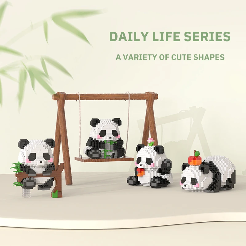 Creative DIY Assemable Animal Cute MINI Chinese Style Animal Panda Building Block Educational Boy Toys For Children Creative DIY Assemable Animal Cute MINI Chinese Style Animal Panda Building Block Educational Boy Toys For Children