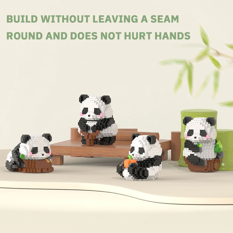 Creative DIY Assemable Animal Cute MINI Chinese Style Animal Panda Building Block Educational Boy Toys For Children Creative DIY Assemable Animal Cute MINI Chinese Style Animal Panda Building Block Educational Boy Toys For Children