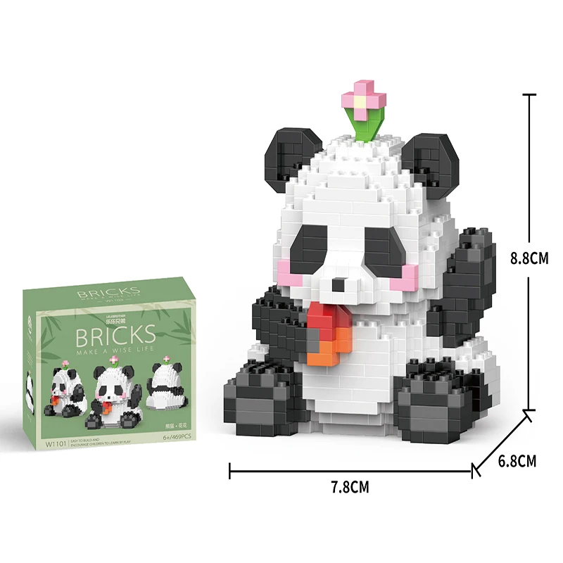 Creative DIY Assemable Animal Cute MINI Chinese Style Animal Panda Building Block Educational Boy Toys For Children Creative DIY Assemable Animal Cute MINI Chinese Style Animal Panda Building Block Educational Boy Toys For Children