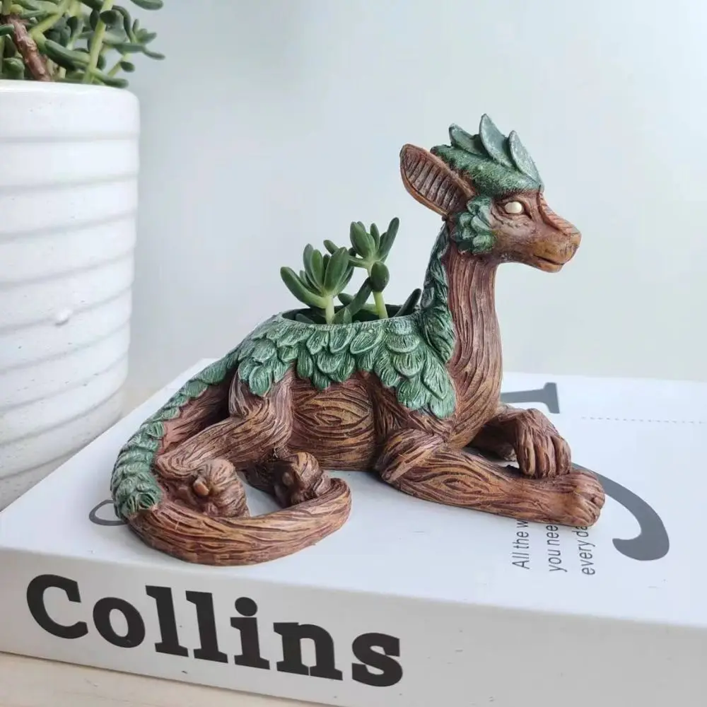 Creative Dragon Tree Planter, Succulent Planter, Garden Statue, Resin Gift for Nature Lovers, Perfect for Friends and