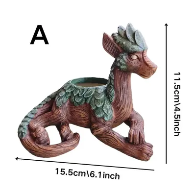 Creative Dragon Tree Planter, Succulent Planter, Garden Statue, Resin Gift for Nature Lovers, Perfect for Friends and