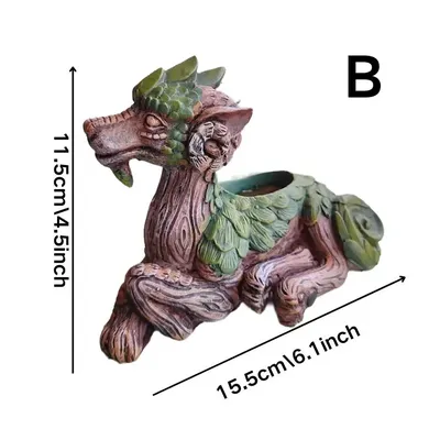 Creative Dragon Tree Planter, Succulent Planter, Garden Statue, Resin Gift for Nature Lovers, Perfect for Friends and