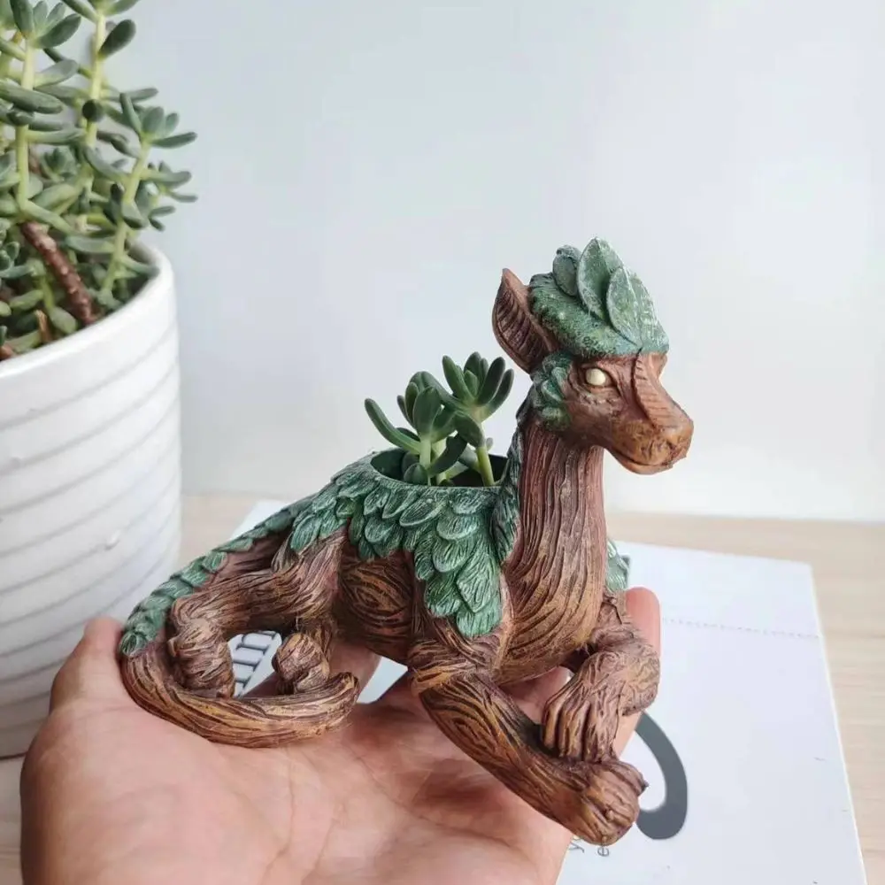 Creative Dragon Tree Planter, Succulent Planter, Garden Statue, Resin Gift for Nature Lovers, Perfect for Friends and