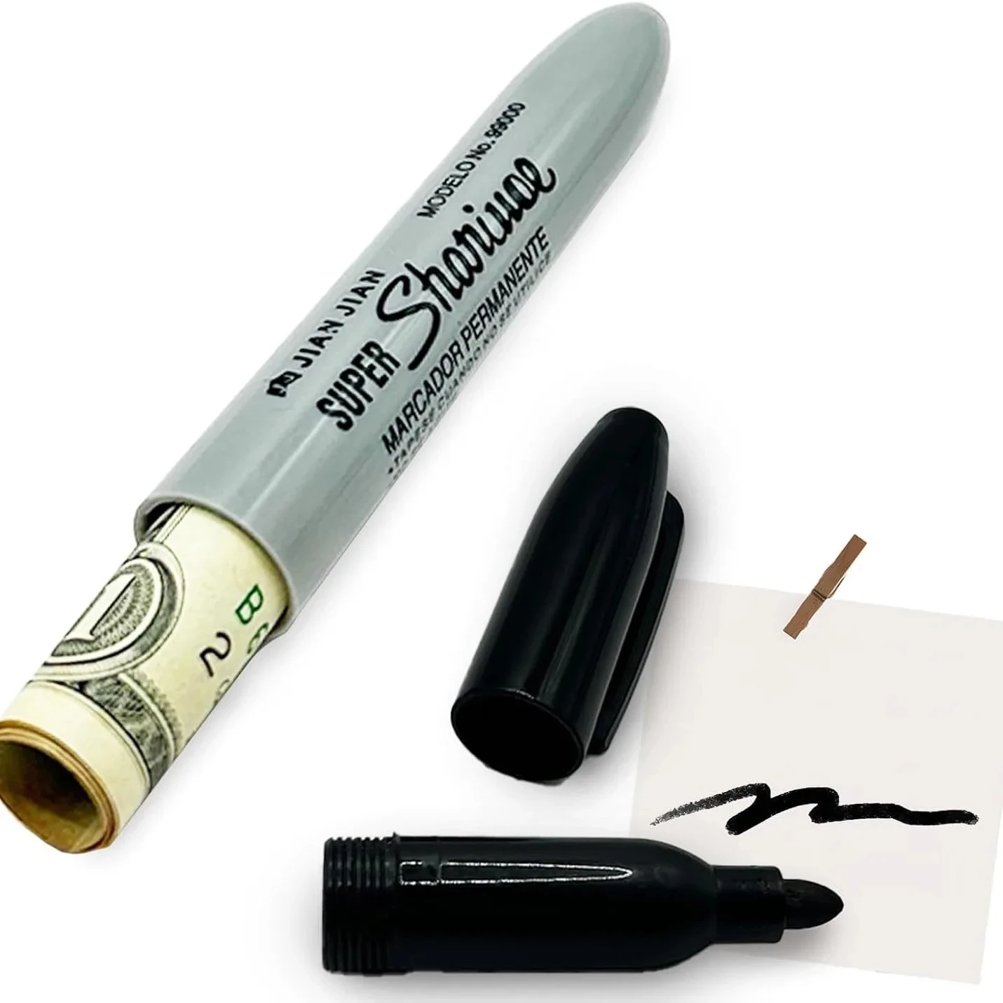 Creative Fake Black Marker Pen Hidden Compartment Sight Diversion Safe For Home Office Hide Necklace Money Small