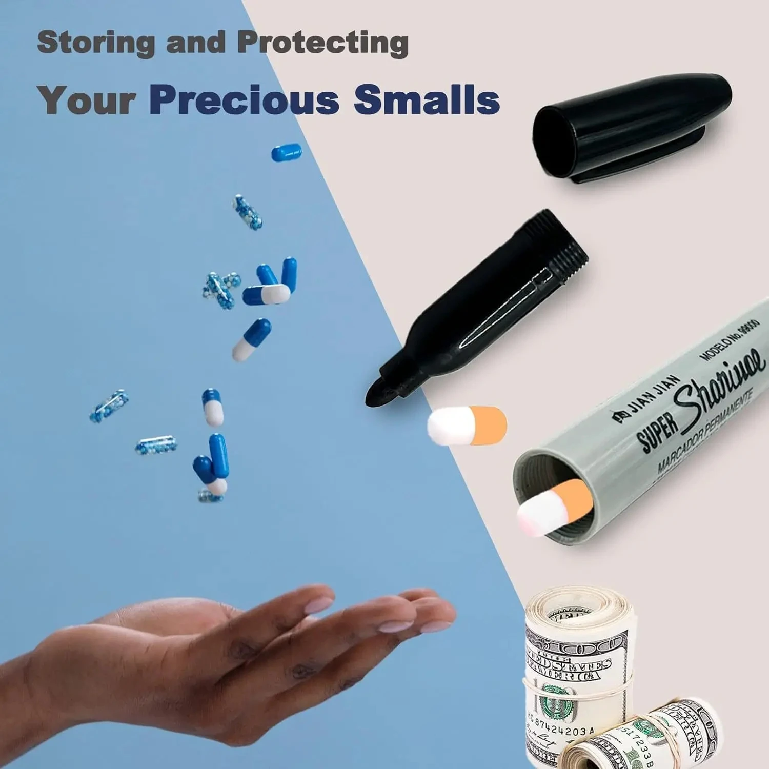 Creative Fake Black Marker Pen Hidden Compartment Sight Diversion Safe For Home Office Hide Necklace Money Small Creative Fake Black Marker Pen Hidden Compartment Sight Diversion Safe For Home Office Hide Necklace Money Small