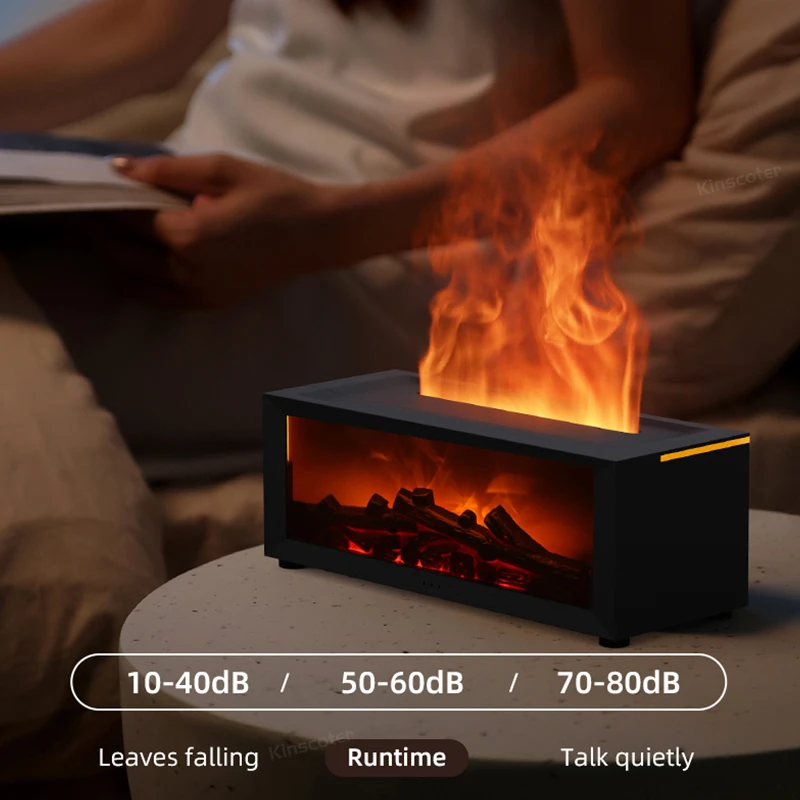 Creative Fireplace Air Humidifier Waterless Auto-Off Aroma Essential Oil Diffuser with LED Light with Remote Control