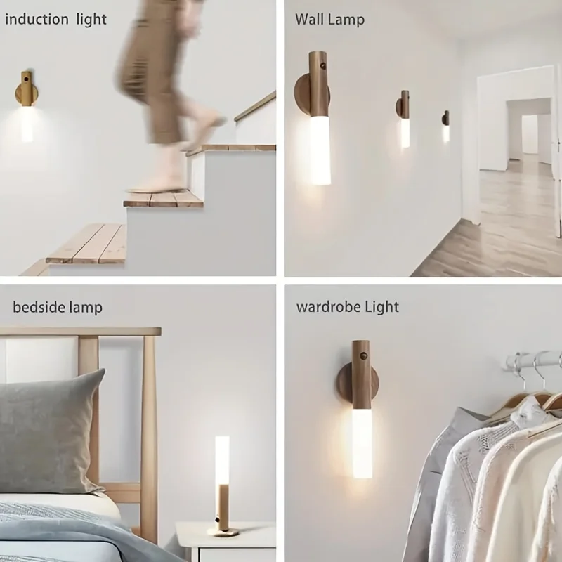 Creative Intelligent Auto PIR Motion Sensor LED Rechargeable Magnetic Night Kitchen Cabinet Lamp