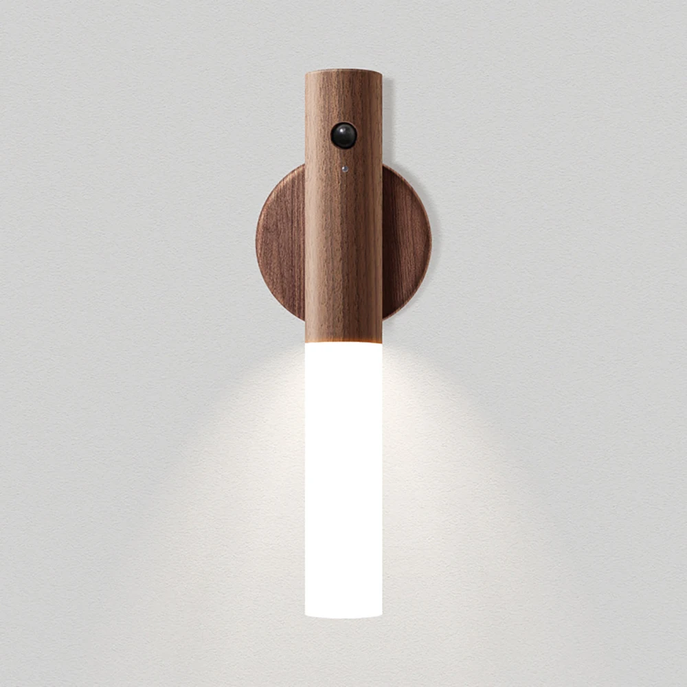 Creative Intelligent Auto PIR Motion Sensor LED Rechargeable Magnetic Night Light Wood Wall Light Kitchen Cabinet Light Creative Intelligent Auto PIR Motion Sensor LED Rechargeable Magnetic Night Light Wood Wall Light Kitchen Cabinet Light
