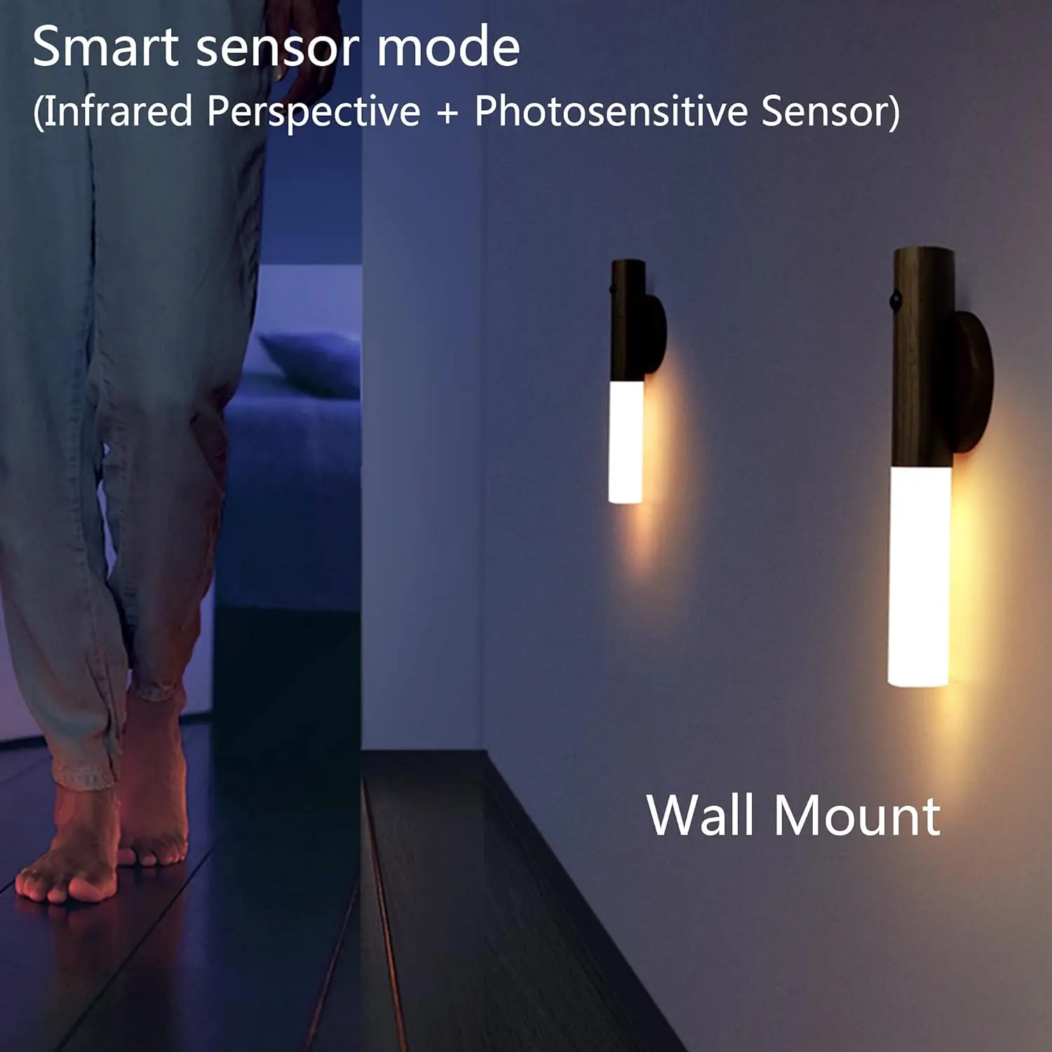 Creative Intelligent Auto PIR Motion Sensor LED Rechargeable Magnetic Night Kitchen Cabinet Lamp