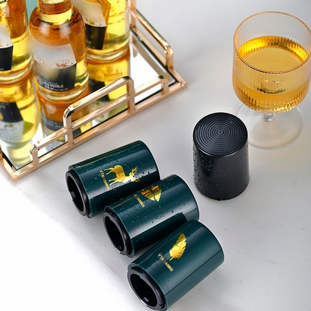 Creative Magnetic Automatic Beer Bottle Opener Kitchen Stainless Steel Press Lid Beer Corkscrew Tools Portable Bar
