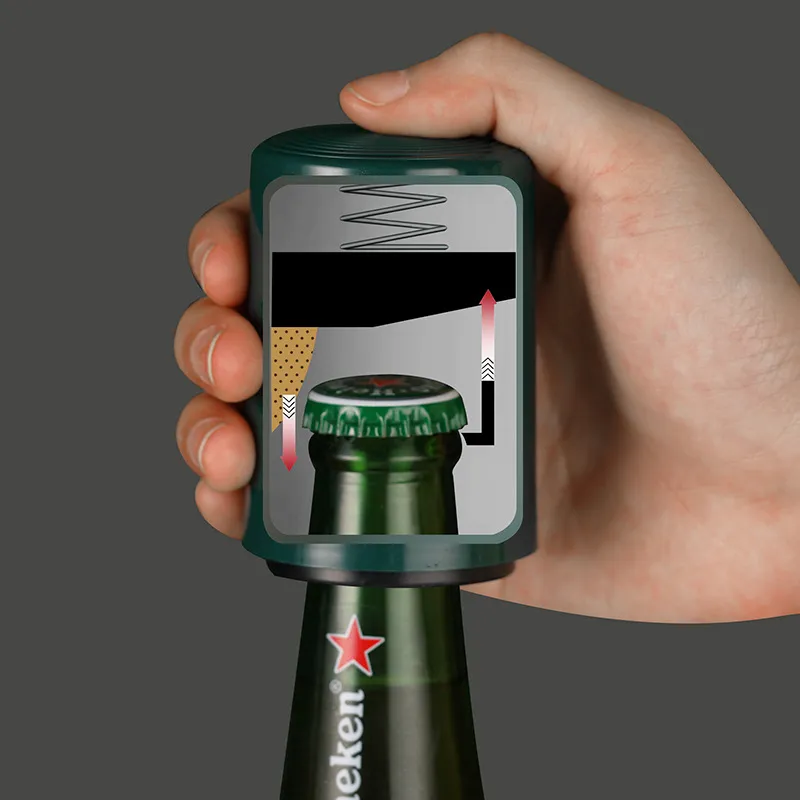 Creative Magnetic Automatic Beer Bottle Opener Kitchen Stainless Steel Press Lid Beer Corkscrew Tools Portable Bar