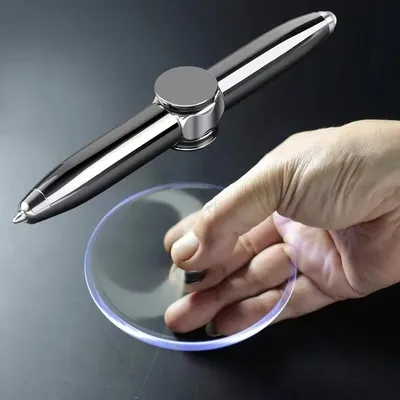 Creative Multi-Function LED Pen Spinning Decompression Gyro Metal Ballpoint Pen Fashion Office School Supplies Writing