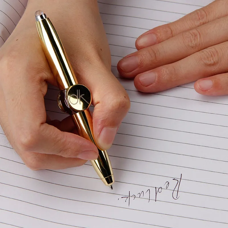 Creative Multi-Function LED Pen Spinning Decompression Gyro Metal Ballpoint Pen Fashion Office School Supplies Writing
