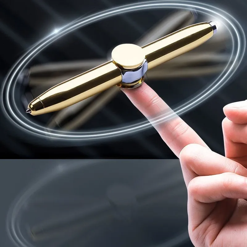 Creative Multi-Function LED Pen Spinning Decompression Gyro Metal Ballpoint Pen Fashion Office School Supplies Writing