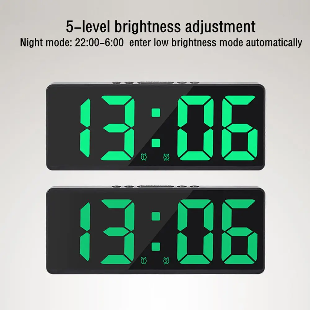 Creative Number Clock Color Nightlight Temperature Calendar Alarm Clock LED Large Number Electronic Clock Backlight Creative Number Clock Color Nightlight Temperature Calendar Alarm Clock LED Large Number Electronic Clock Backlight